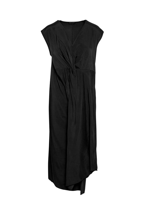 Luxe Stretch Cupro Cross Front Detail Midi Dress Messina