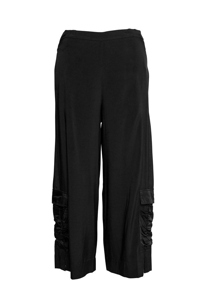 Luxe Stretch Cupro Cargo Pocket Wide Leg Pant Fasano