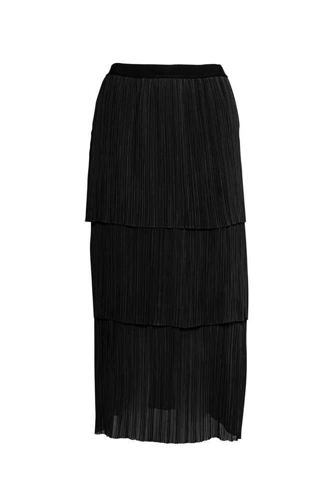 Permanent Pleat Elastic Waist Layered Skirt Plisse